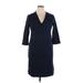Suzanne Betro Casual Dress V Neck 3/4 sleeves: Blue Polka Dots Dresses - New - Women's Size 1X