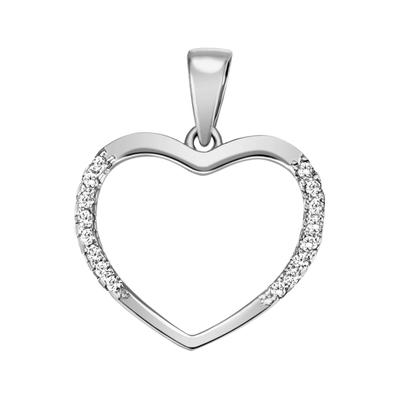 Ketten-Anhänger FIRETTI "Schmuck Geschenk Silber 925 Halsschmuck Anhänger Herz "LIEBE", silber (silberfarben, kristallweiß, kristallweiß), Schmuckanhänger, Damen, Silber 925 (Sterlingsilber), 1,1 g, mit Zirkonia (synth.) Image