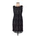 Adrianna Papell Cocktail Dress - Sheath: Black Brocade Dresses - Women's Size 8 Petite