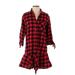 Gap Casual Dress - DropWaist Collared 3/4 sleeves: Red Checkered/Gingham Dresses - Women's Size Small