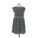 Ann Taylor LOFT Casual Dress - A-Line High Neck Short sleeves: Black Dresses - Women's Size X-Small Petite