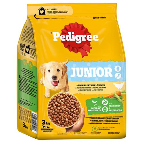3kg Pedigree Junior Geflügel & Gemüse Hundefutter trocken