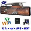 E-ACE Dash Cam 4k Pour Voiture 12 'Auto Enregistreur Vidéo Wifi Support 1080P Vue Arrière Caméra GPS