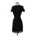 French Connection Casual Dress - Wrap: Black Solid Dresses - Women's Size 2