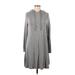 Lou & Grey Casual Dress - Sweater Dress: Gray Marled Dresses - Women's Size Medium