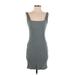 Madewell Casual Dress - Mini Square Sleeveless: Gray Dresses - Women's Size Small