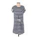 Divided by H&M Casual Dress Crew Neck Short sleeves: Blue Print Dresses - Women's Size 2