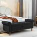 Red Barrel Studio® Bernell Flip Top Storage Bench Upholstered/Canvas, Linen in Black/Brown | 23.5 H x 62 W x 22 D in | Wayfair