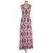 Emmelee Casual Dress - Maxi: Pink Aztec or Tribal Print Dresses - Women's Size Large