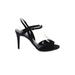 White House Black Market Heels: Black Print Shoes - Women's Size 9 - Open Toe