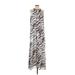 Vince Camuto Casual Dress: Silver Zebra Print Dresses - Women's Size 4