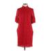 Banana Republic Cocktail Dress - Shirtdress Collared Short sleeves: Red Print Dresses - Women's Size Small