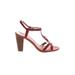 J.Crew Heels: Red Print Shoes - Women's Size 10 - Open Toe