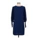 H&M Cocktail Dress - Shift: Blue Solid Dresses - Women's Size 4