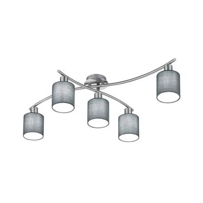 Trio Lighting Deckenleuchte Garda - 5-flg. mit grauen Schirmen Image