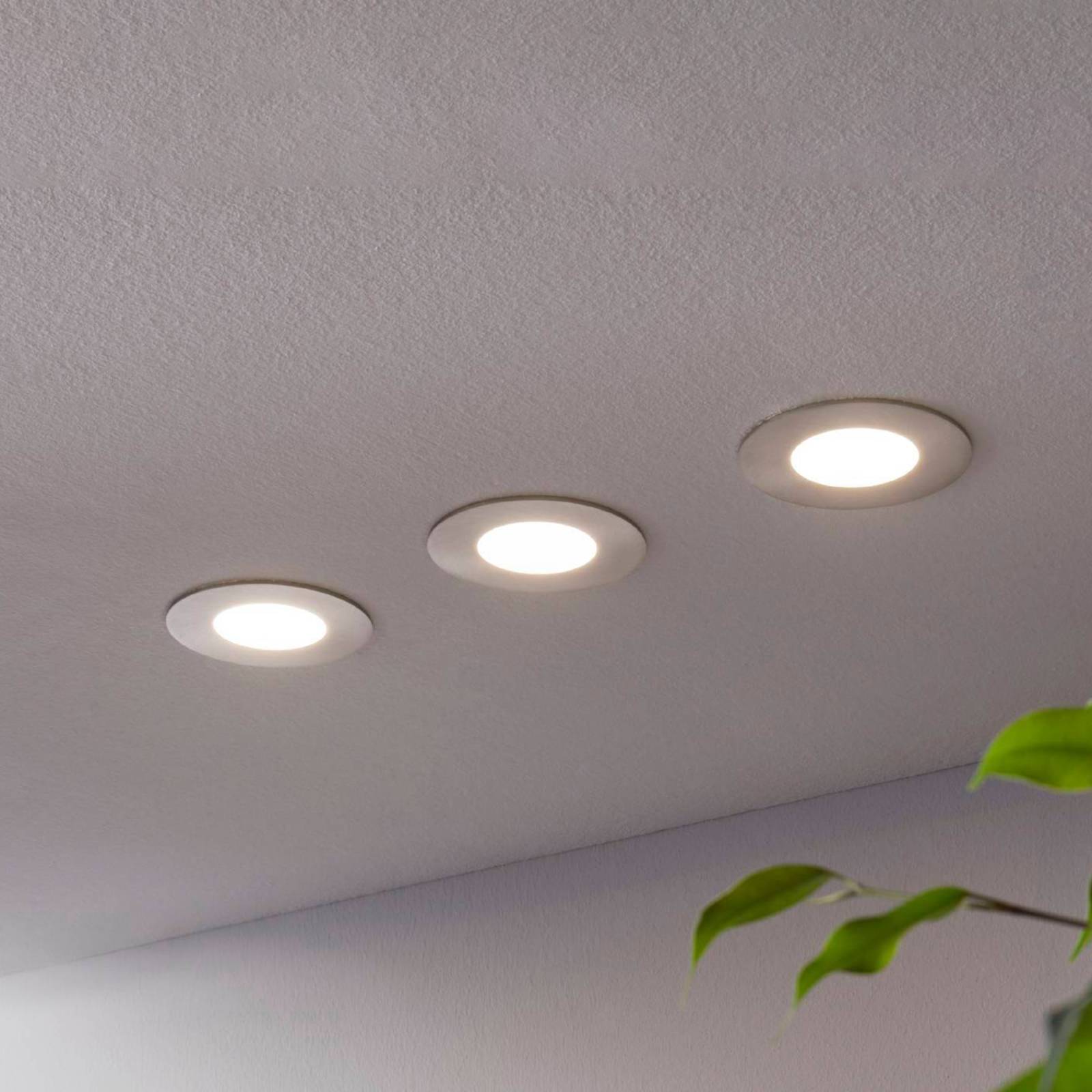 EGLO connect Fueva-C Einbauspot 3 x 3W RGBW nickel Fueva-C, dimmbar, alu / grau / zink, für Flurbereich, Metall, Modern, Smart Home Einbaulampe