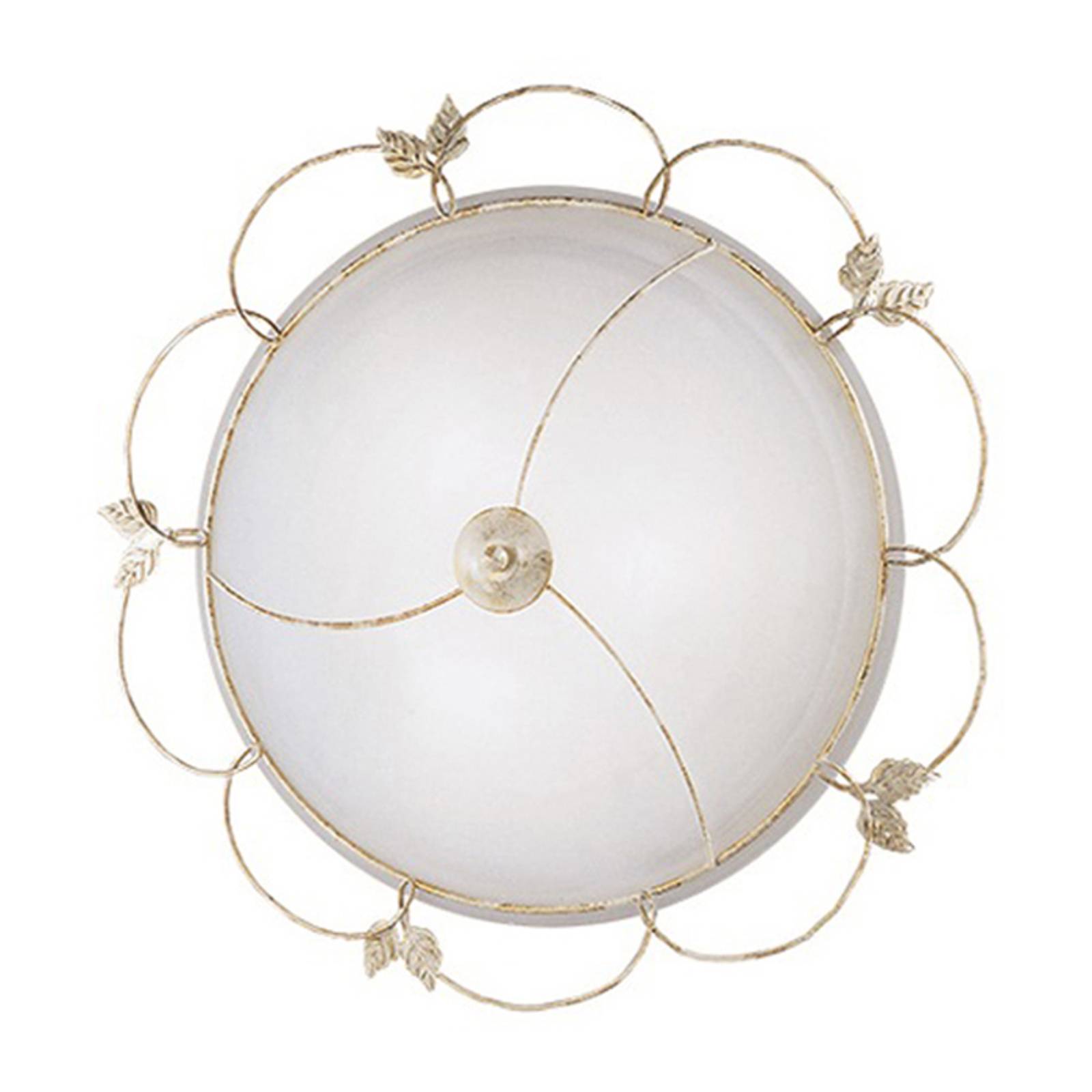 Kögl Deckenlampe FLORA, dimmbar, weiß / opal, für Wohn- / Esszimmer, Metall, Antik, Deckenlampe