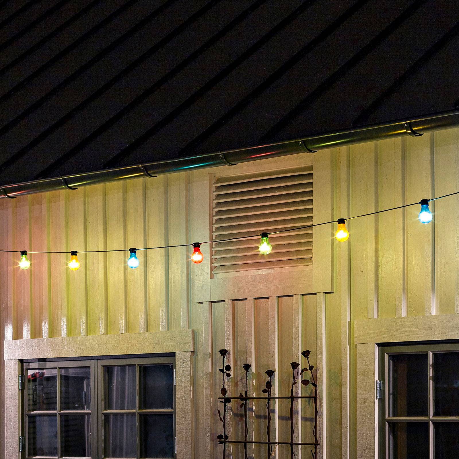 Konstsmide Christmas Lichterkette Biergarten 10 bunte LED-Birnen, Multicolour, Kunststoff