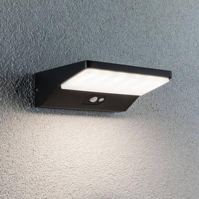 Paulmann 94335 LED-Solar-Wandlampe Sensor Tiefe 15, schwarz, Aluminium, Modern, Solarleuchte außen Image
