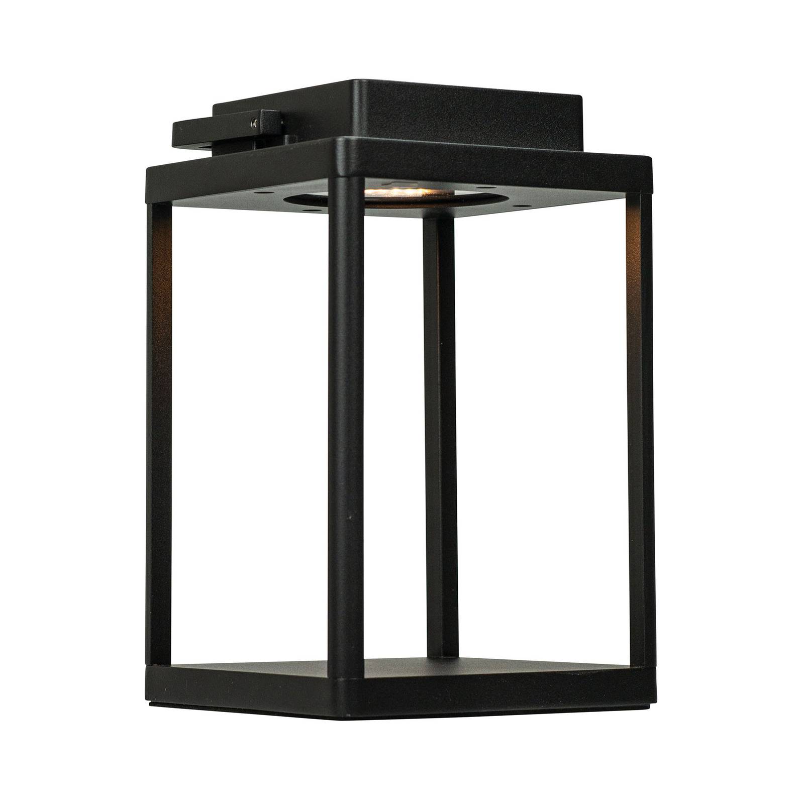 Dyberg Larsen Lucca LED-Laterne m. Akku Höhe 24 cm Lucca, dimmbar, schwarz, Aluminium