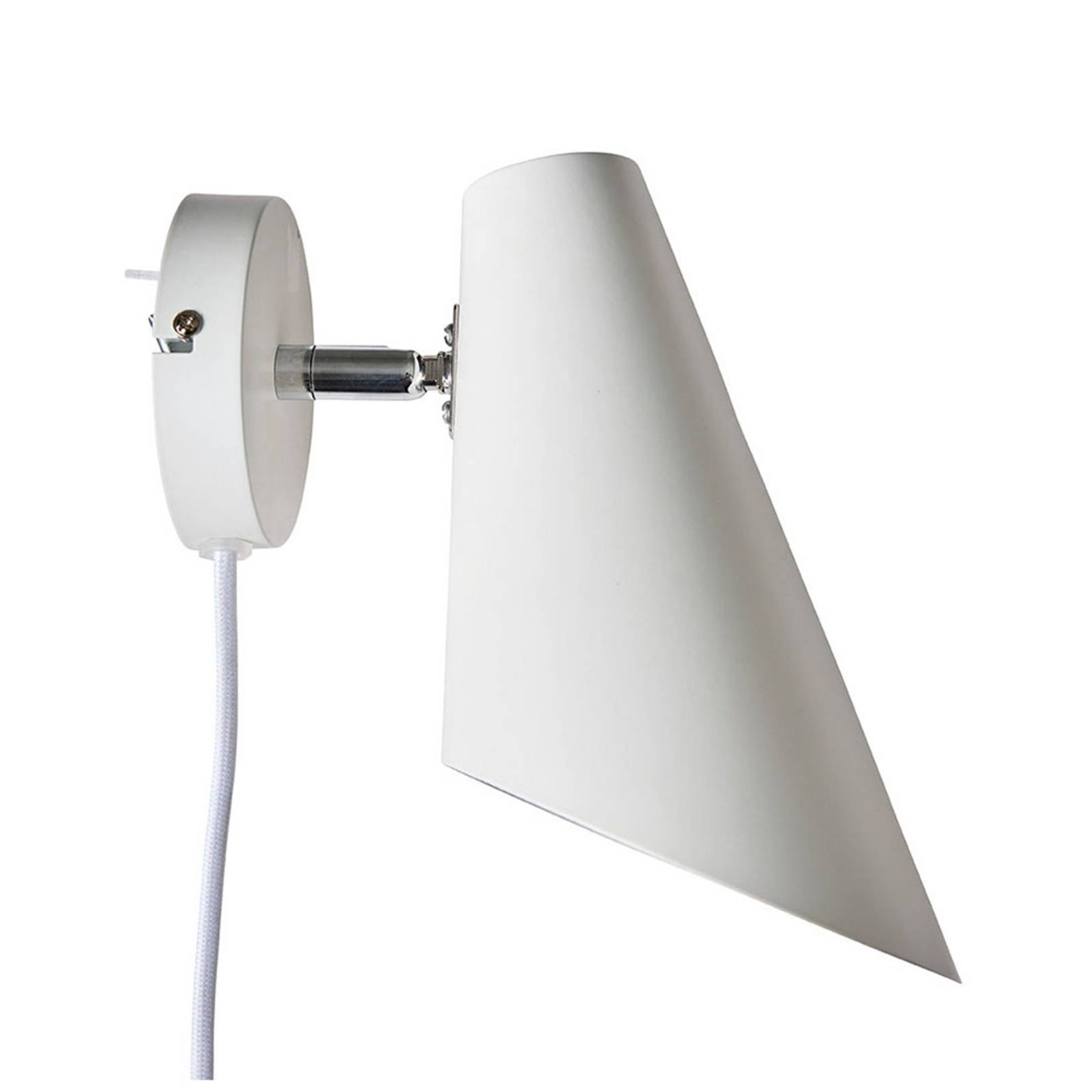 Dyberg Larsen Wandlampe Cale, dimmbar, weiß / opal, für Wohn- / Esszimmer, Metall, Skandinavisch, Wandleuchte, Wandlampe Innen