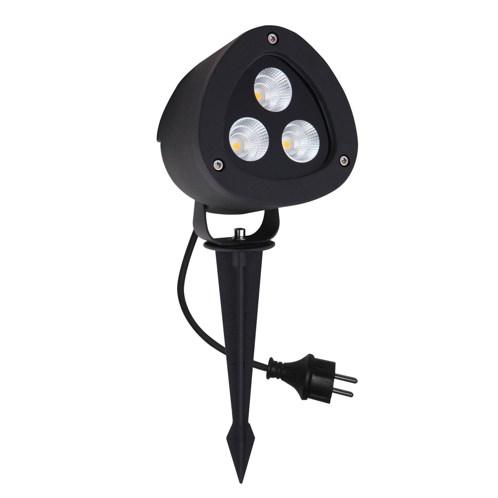 MEGATRON Megatron Erdspieß-Strahler Gartia L 20 W, schwarz, Aluminium, Modern