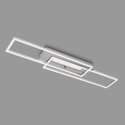 Briloner LED Deckenlampe Frame Mid, alu / grau / zink, für Wohn- / Esszimmer, Metall, Modern, LED Deckenleuchte Image