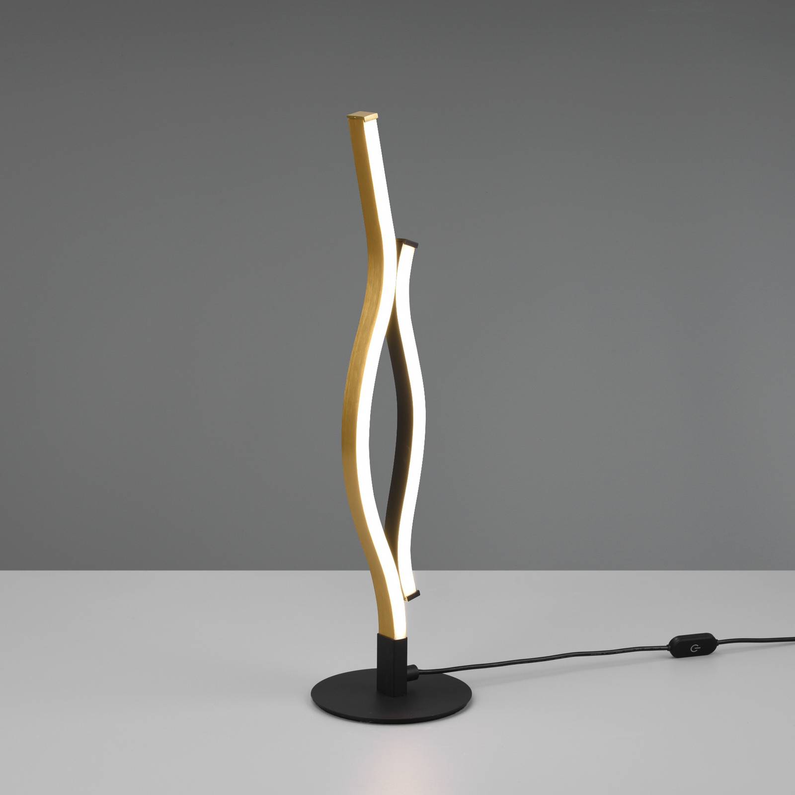 Trio Lighting LED Tischlampe Blaze, dimmbar, messing / gold, für Wohn- / Esszimmer, Metall, Modern, LED Tischlampe