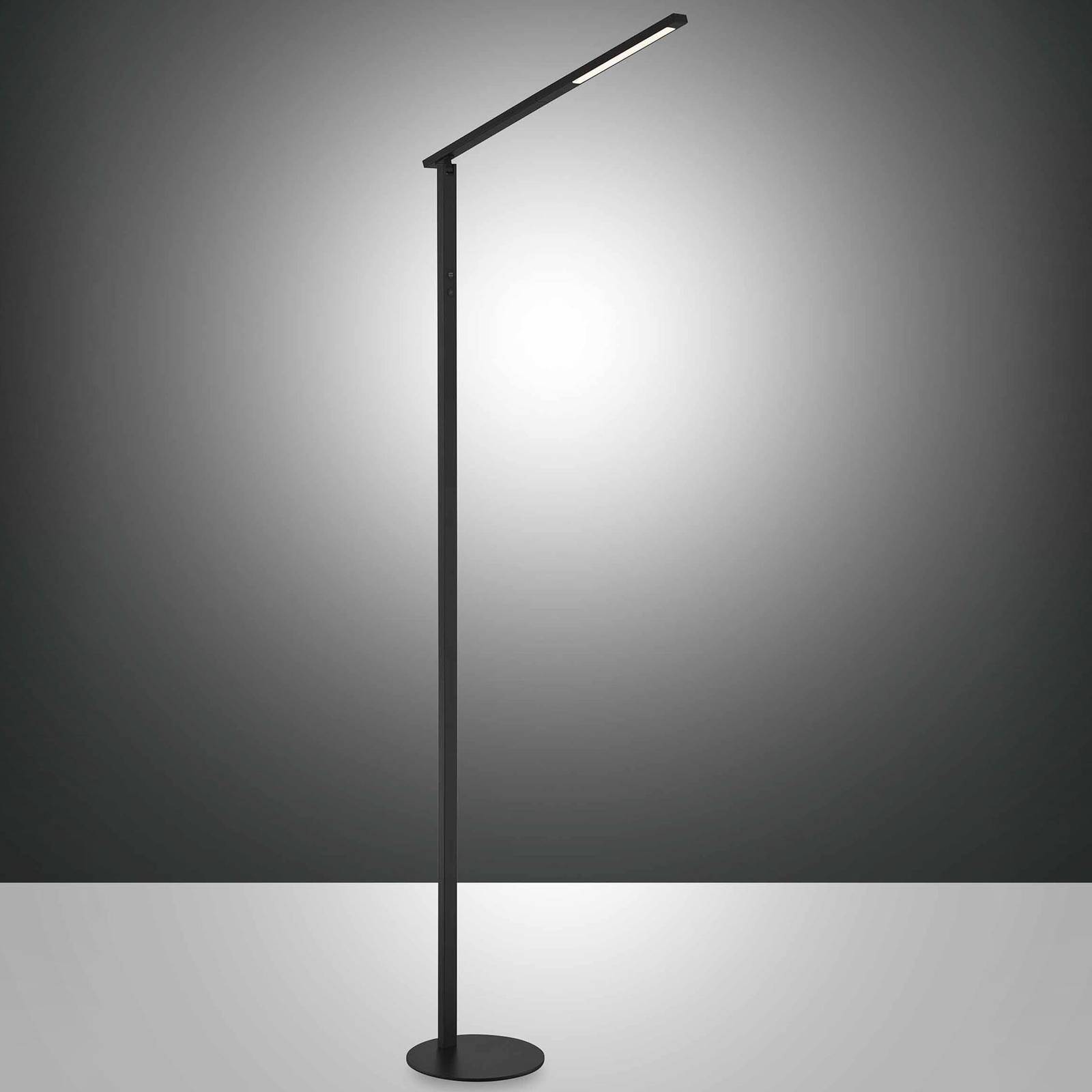 Fabas Luce LED Stehlampe Ideal, dimmbar, schwarz, für Wohn- / Esszimmer, Aluminium, Modern, LED Stehlampe