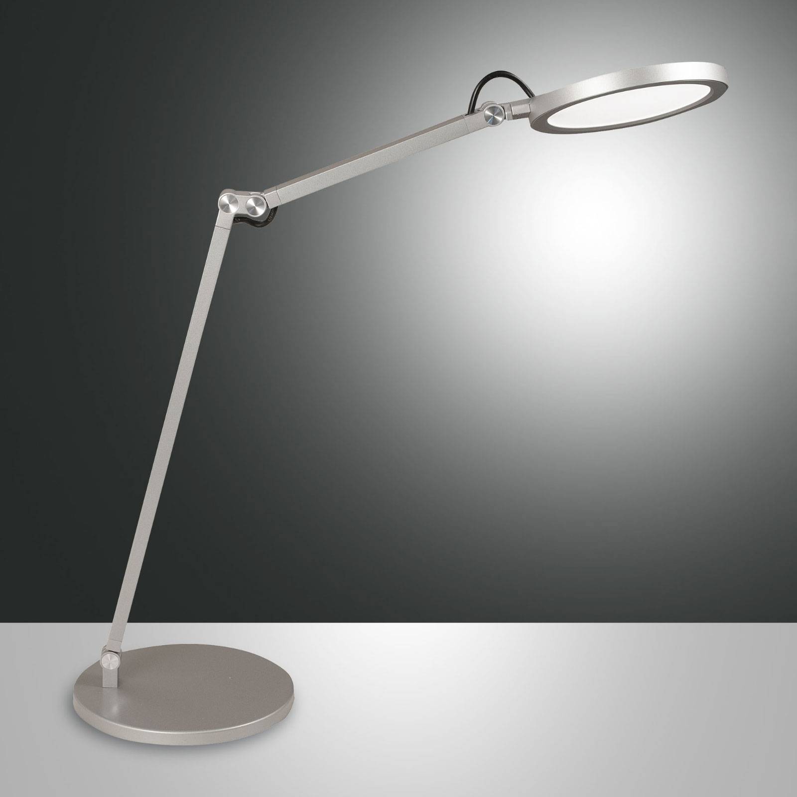 Fabas Luce LED Schreibtischlampe Regina, dimmbar, alu / grau / zink, für Arbeitszimmer / Büro, Metall, Modern, LED Tischlampe