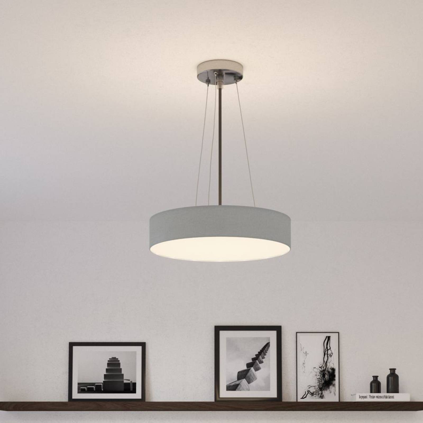 Smartwares Deckenlampe Mia, dimmbar, alu / grau / zink, für Wohn- / Esszimmer, Textil / Stoff / Seide, Modern, Deckenlampe