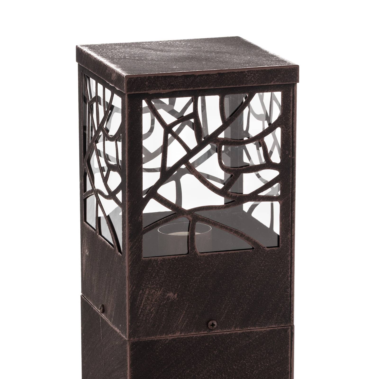 Brilliant Sockelleuchte aussen Whitney, dimmbar, braun / rost, Metall, Mediterran, Außenleuchte