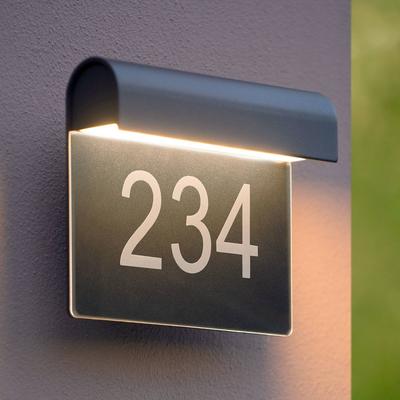 Lucide LED-Hausnummernleuchte Thesi, schwarz THESI, schwarz, Aluminium, Modern, Wandleuchte außen Image