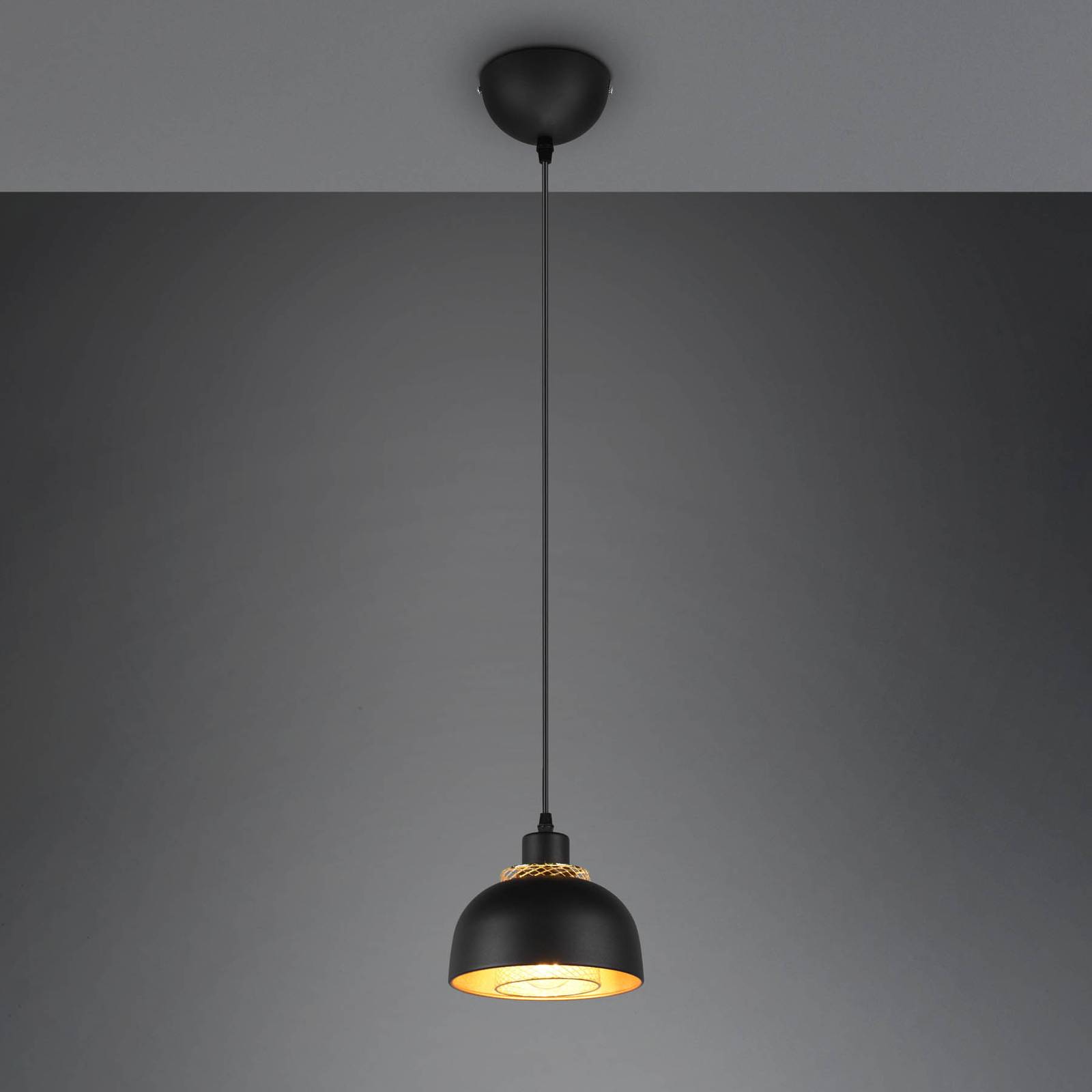 Reality Leuchten Hängelampe Punch, dimmbar, schwarz, für Küche, Metall, Pendelleuchte