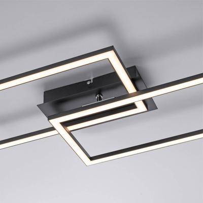 JUST LIGHT. GmbH LED Deckenlampe Iven, dimmbar, schwarz, für Wohn- / Esszimmer, Aluminium, Modern, LED Deckenleuchte