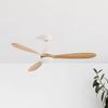 FARO BARCELONA Deckenventilator Poros, LED-Leuchte weiß/Holz hell dimmbar, weiß / opal, für Wohn- / Esszimmer, Metall, Modern
