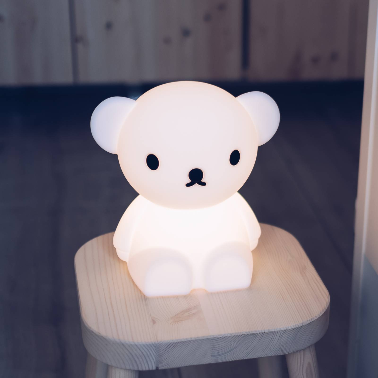 Mr Maria Tischlampe Boris, dimmbar, weiß / opal, für Kinderzimmer, Kunststoff, Tischlampe