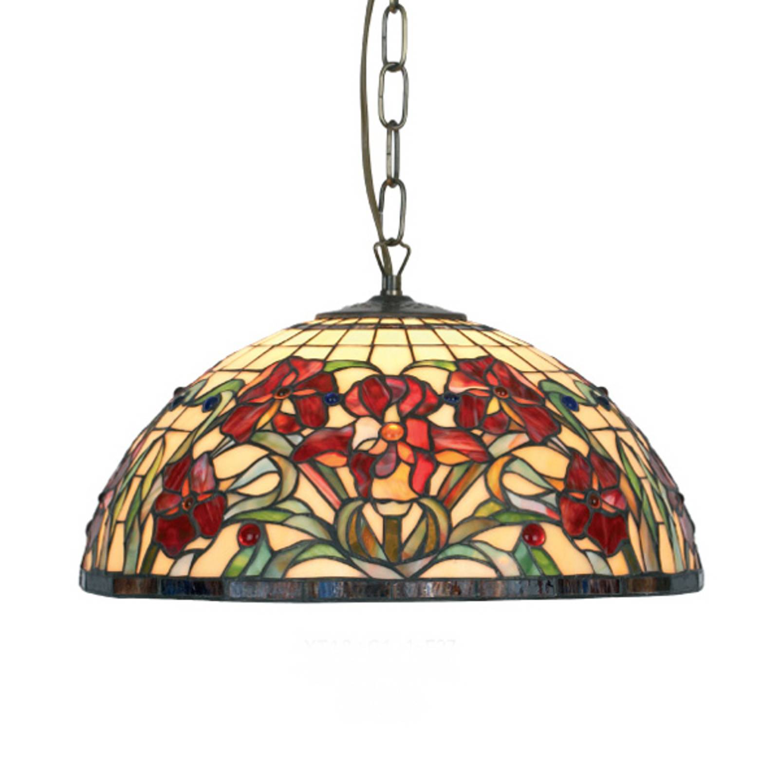 Artistar Tiffany Hängelampe ELINE, dimmbar, Multicolour, für Wohn- / Esszimmer, Glas, Tiffany, Pendelleuchte