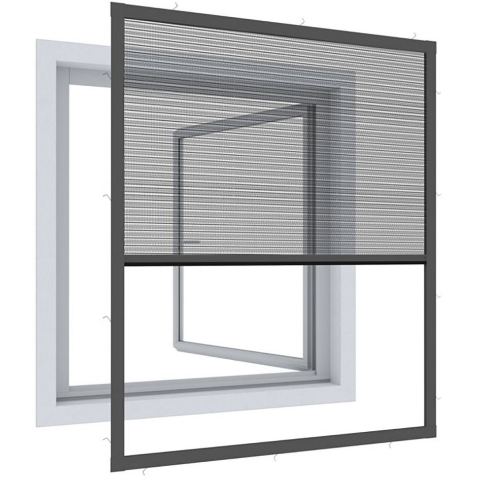 Windhager Insektenschutz Expert Plisseefenster Anthrazit, 130x150 cm Image