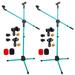 5 Core Mic Stand Collapsible Height Adjustable 31 to 59 Dual Metal Microphone Tripod Stand w Boom Arm Stand Para Microfono for Singing Karaoke Stage and Outdoor Activities