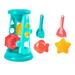 Kidsâ€™ Sand and Water Wheel Towers Flowing Sand and Water Built-in Top Funnel and Wheels Shovel and Rake Included Outdoor Sand Game for Ages 18+ Months