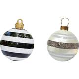 2 pcs Christmas Inflatable Decorated Balls Outdoor PVC Inflatable Ball Christmas Decorations Large Giant Ball Toy for New Yea