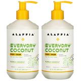 Alaffia Everyday Coconut Face Cream Skin Care With Virgin Coconut Oil Moisturizer For Firmness & Elasticity Helps Reduce The Appearance Of Lines & Wrinkles Purely Coconut 2 Pack â€“ 12 Fl Oz Ea.