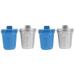 Trash Truck Toy Mini Rubbish Can 4 Pcs 1:12 Miniature Dollhouse Blue Silver Accessories Food Play Miniaturas Dustbin for