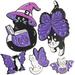 Purple Wings Cat Design Jewelry Metal Badge (set 5pcs) Decorations Backpack Ornament Valentine Favor Valentines Presents