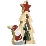 Trees for Christmas Village Table Centerpieces Shelf Sign Ornament Wooden Red