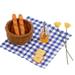 Mini Bread Basket House Ornament Childrenâ€™s Toys Food Gifts Decor for Home Decoration Miniatures Resin