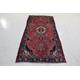 Antique rug Gorgeous Red & Black Traditional Medallion Handmade Rug 103 X 205 CM