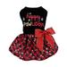 Fitwarm Happy Pawlidays 100% Cotton Dog Christmas Outfits Girl Dog Holiday Dress Lightweight Doggie Costume Puppy Clothes Pet Apparel with Bowknot Cat Clothing Red X-Small