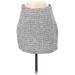 Shein Casual Mini Skirt Mini: Gray Tweed Bottoms - Women's Size X-Small